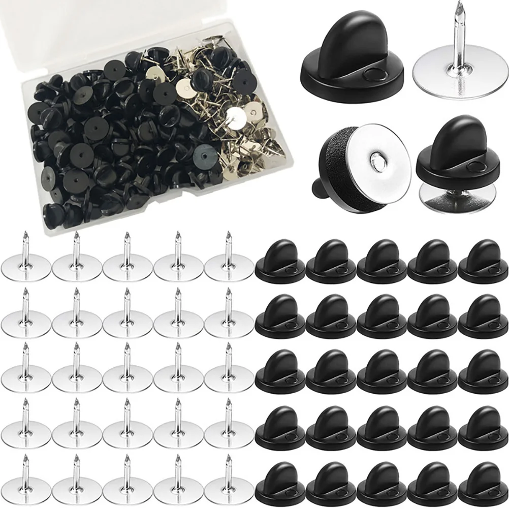 

PVC Rubber Hat Buckle Blank Pin Backs for Lapel Tie Tacks Jewelry Durable Clutch Badge Holder Multipurpose Keeper Stable