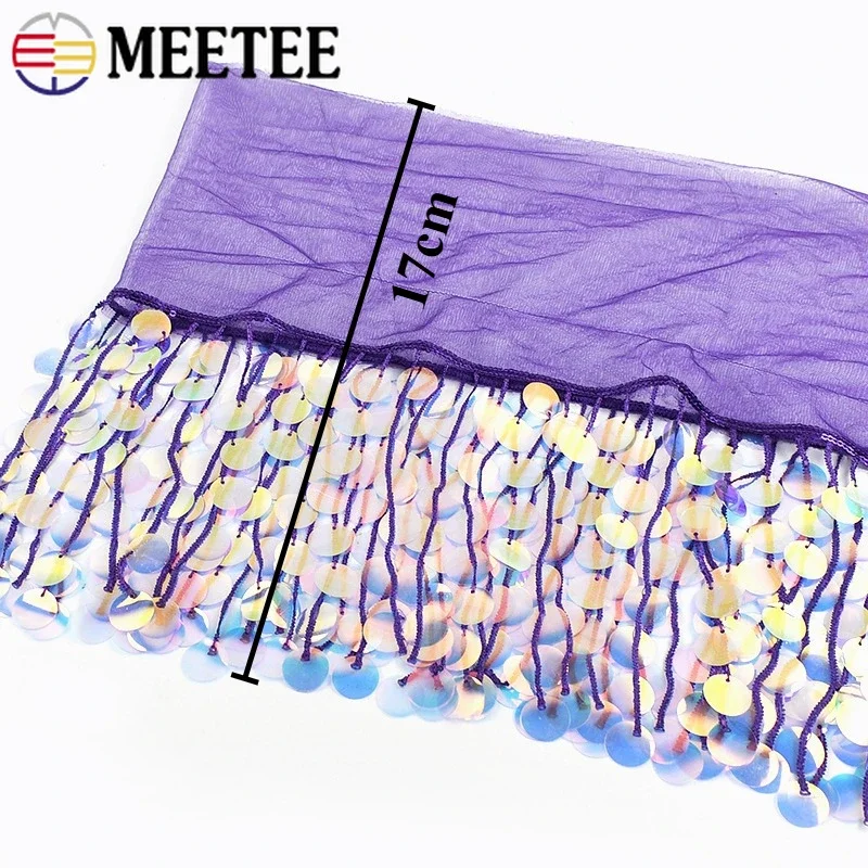 Garniture en dentelle à paillettes, 3/9Yards, 17cm, franges perlées, vêtements, robes, garnitures décoratives, frange, accessoires de couture, bricolage