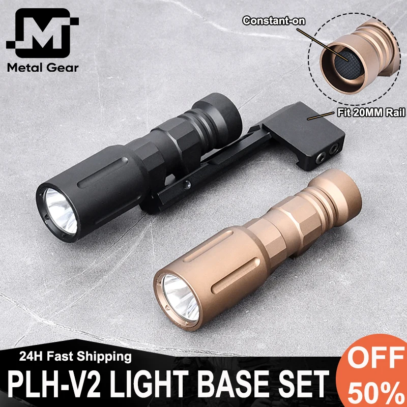 

Tactical Wadsn PLHv2-18350 Scout Light Offset Mount Airsoft Metal PLHv2 Flashlight Hunting Weapon Spotlight Base Fit 20MM Rail