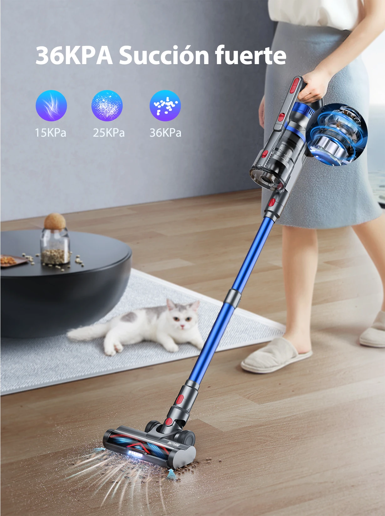 Handheld Cordless vacuum cleaners 55 Min 36KPA Suction Power 450W for smart home appliance 1.2L Dust Cup Removable Battery JR500