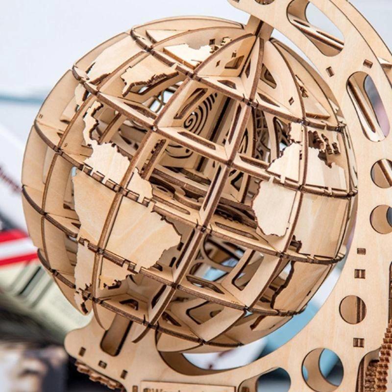 3D Wooden Puzzle DIY Mechanical Drive Model Transmission Gear Rotate Assembling Home Decoration 15UB
