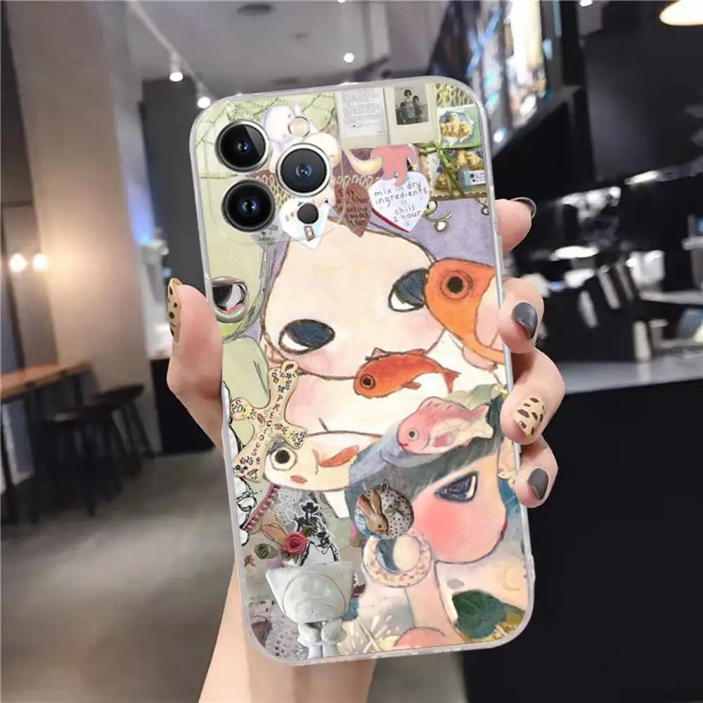 Aya Takano Paint Phone Case For iPhone 15 14 11 12 13 Mini Pro XS Max Cover 6 7 8 Plus X XR SE 2020 Funda Shell