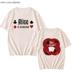 Alice In Borderland  Emblem Aesthetic Tshirt Men T Shirts Harajuku Anime T-shirt Four Seasons Handsome Short Sleeve 100% Cotton