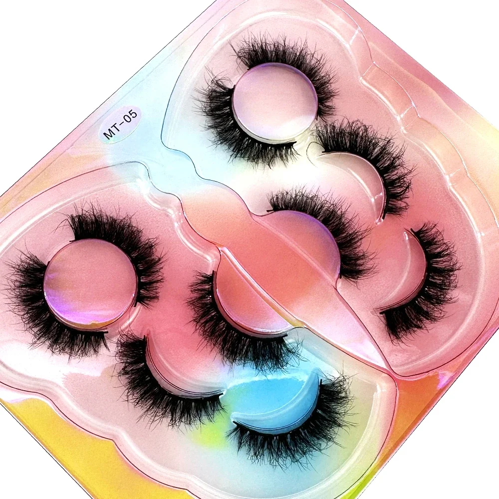 HBZGTLAD 5 ペア 3D ミンクまつげナチュラルロングフルストリップショートミンクまつげつけまつげメイクアップ偽まつげ黒まつげ