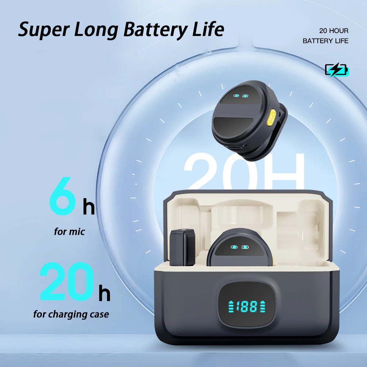 SX21 ワイヤレスラベリアマイク 充電ケース付き Android 用ピンマイク ライトニングカメラ ミニカラーマイク 多くのシーンに対応