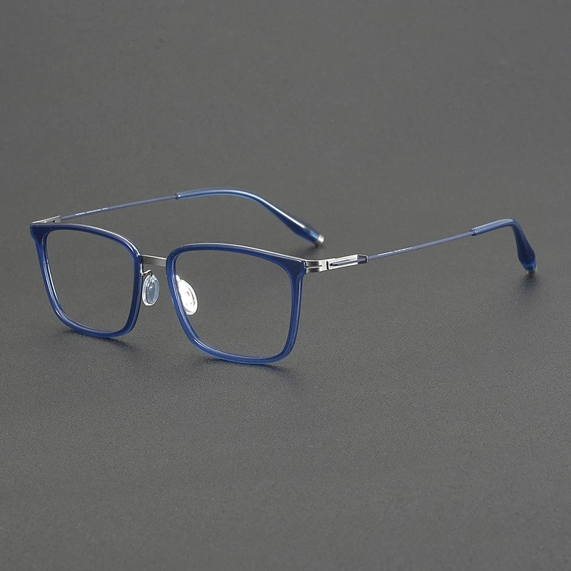 إطار نظارات مربع ياباني من التيتانيوم بدون مسامير 202502 قصر النظر للرجال مصمم خلات وصفة طبية للنساء نظارات حجب زرقاء