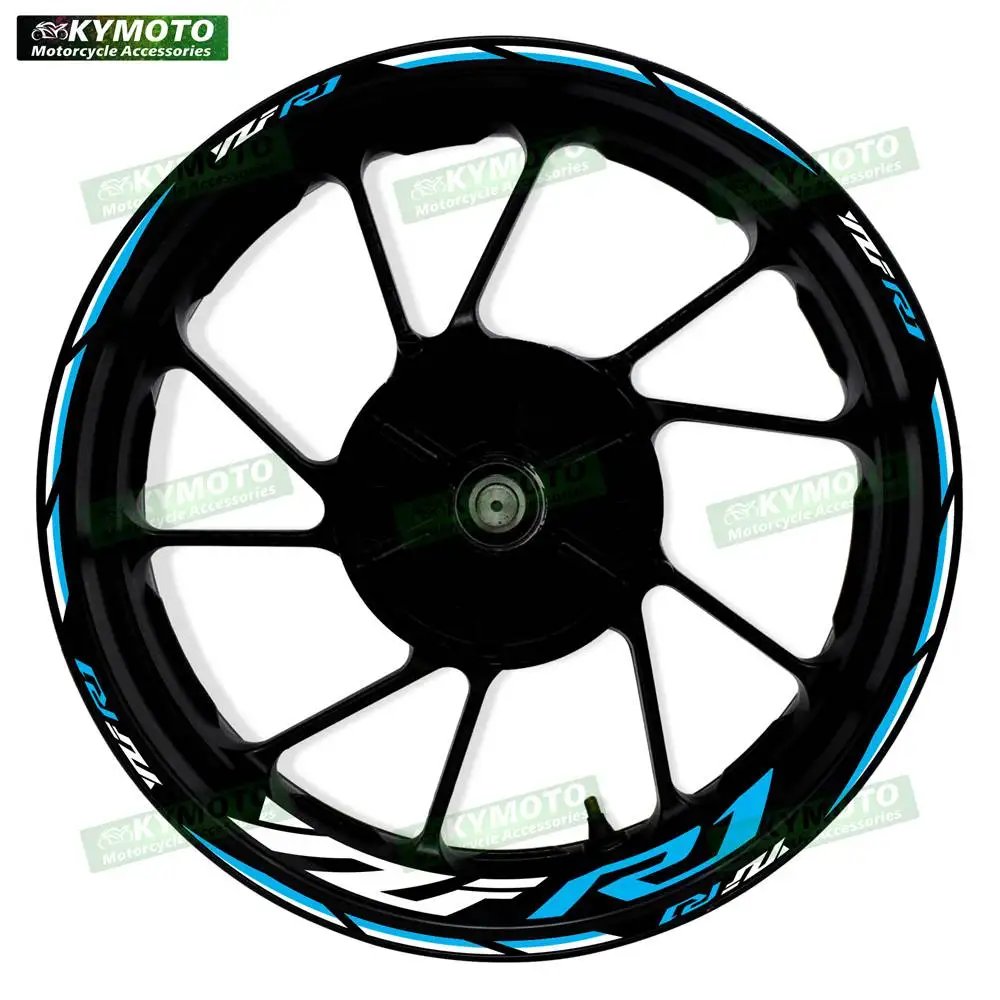 For YZF R1 R1M motorcycle accessories 17 inch front and rear wheel stickers fairing modified reflective decals decoration