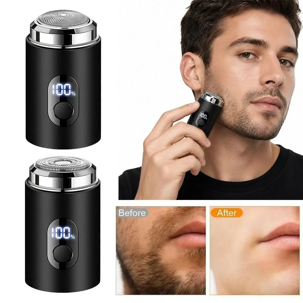 Type-c Charging Electric Shaver LED Digital Display Waterproof Portable Shaver for Men Wet Dry Shaver Smooth Shave Travel Shaver