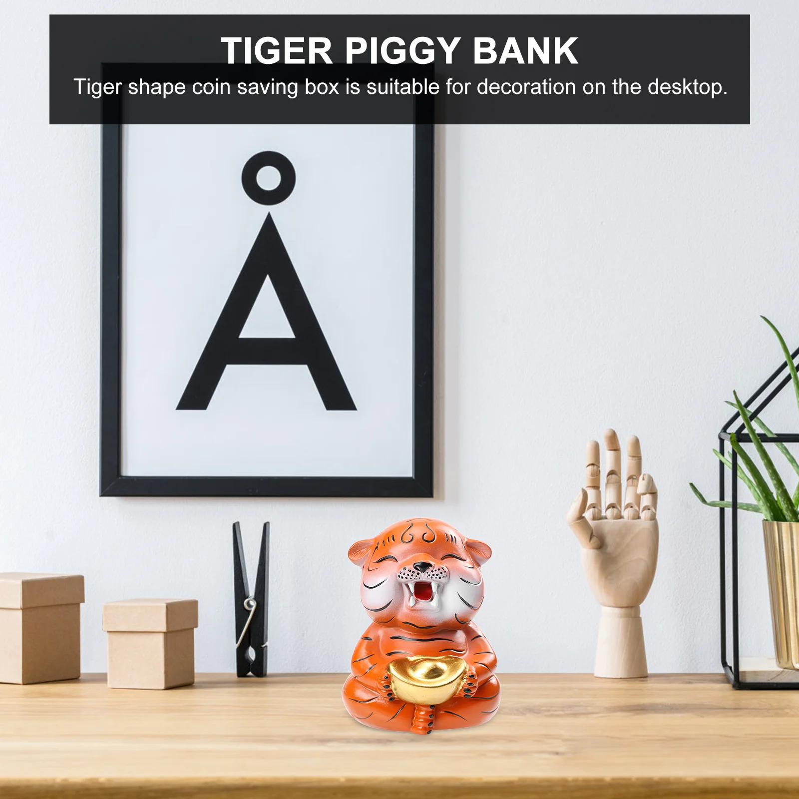 

Cute Tiger Ceramic Piggy Bank Creative Money Storage Jar for Children Saving Habit Encouraging Home Desk Decor
