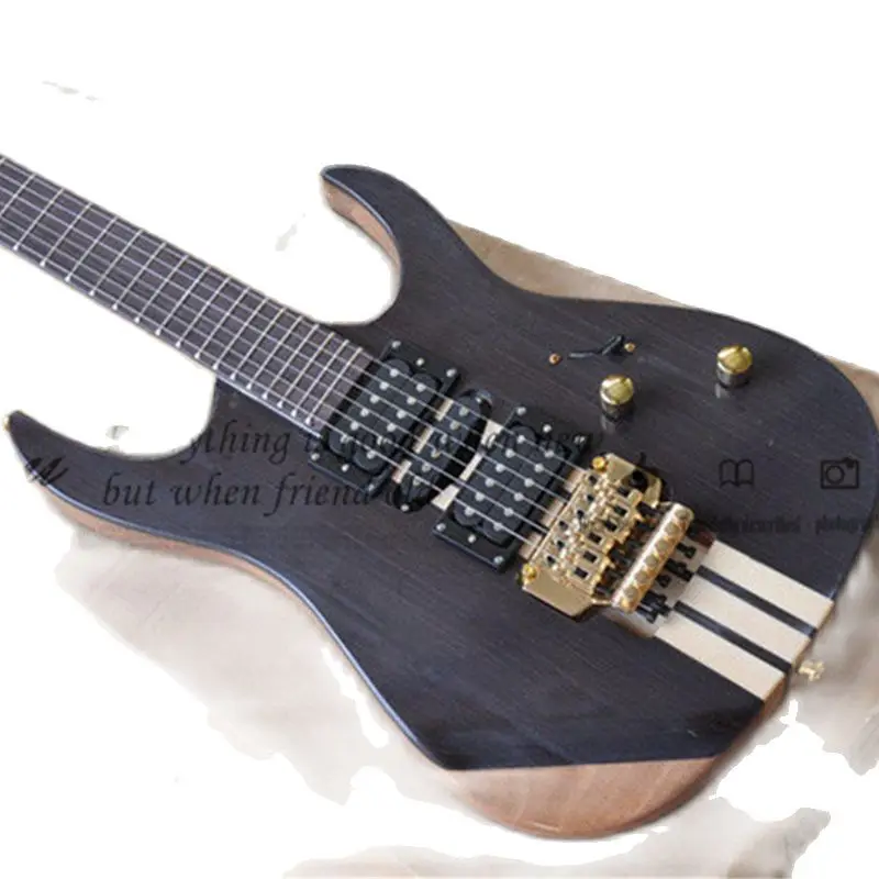 6-string electric guitar, techno veneer, maple through mahogany body, tremolo bridge, HSH pickups