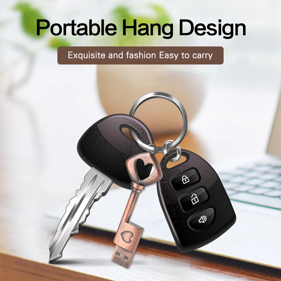 WANSENDA メタルキー USB 2.0 フラッシュドライブ クリエイティブペンドライブ 4GB 8GB 16GB 32GB 64GB 128GB 実容量 メモリスティック Uディスク