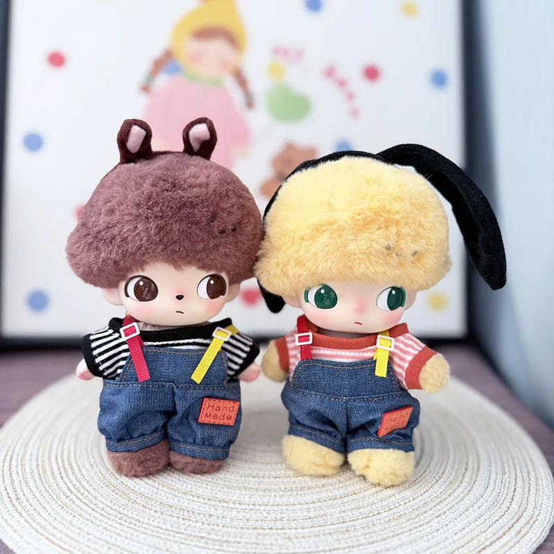 

DIMOO WORLD Doll Decor Accessories Outfit - 15/17cm Labubu Clothes Colorful Denim Suspender Set For Plush Dolls Casual Wear