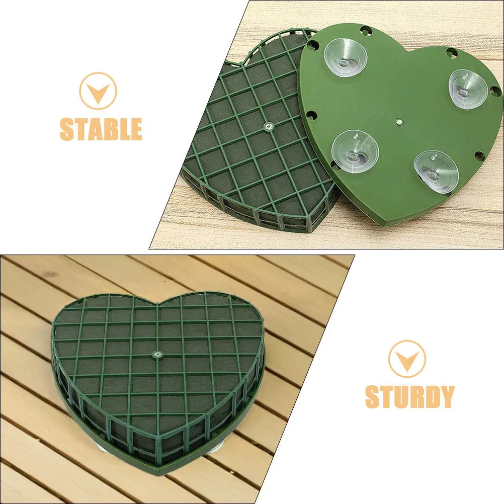 Heart Shaped Floral Foam Suction Cup DIY Wedding Car Flower Holder Decoration Romantic Engagement Car Ornament Flower Mud