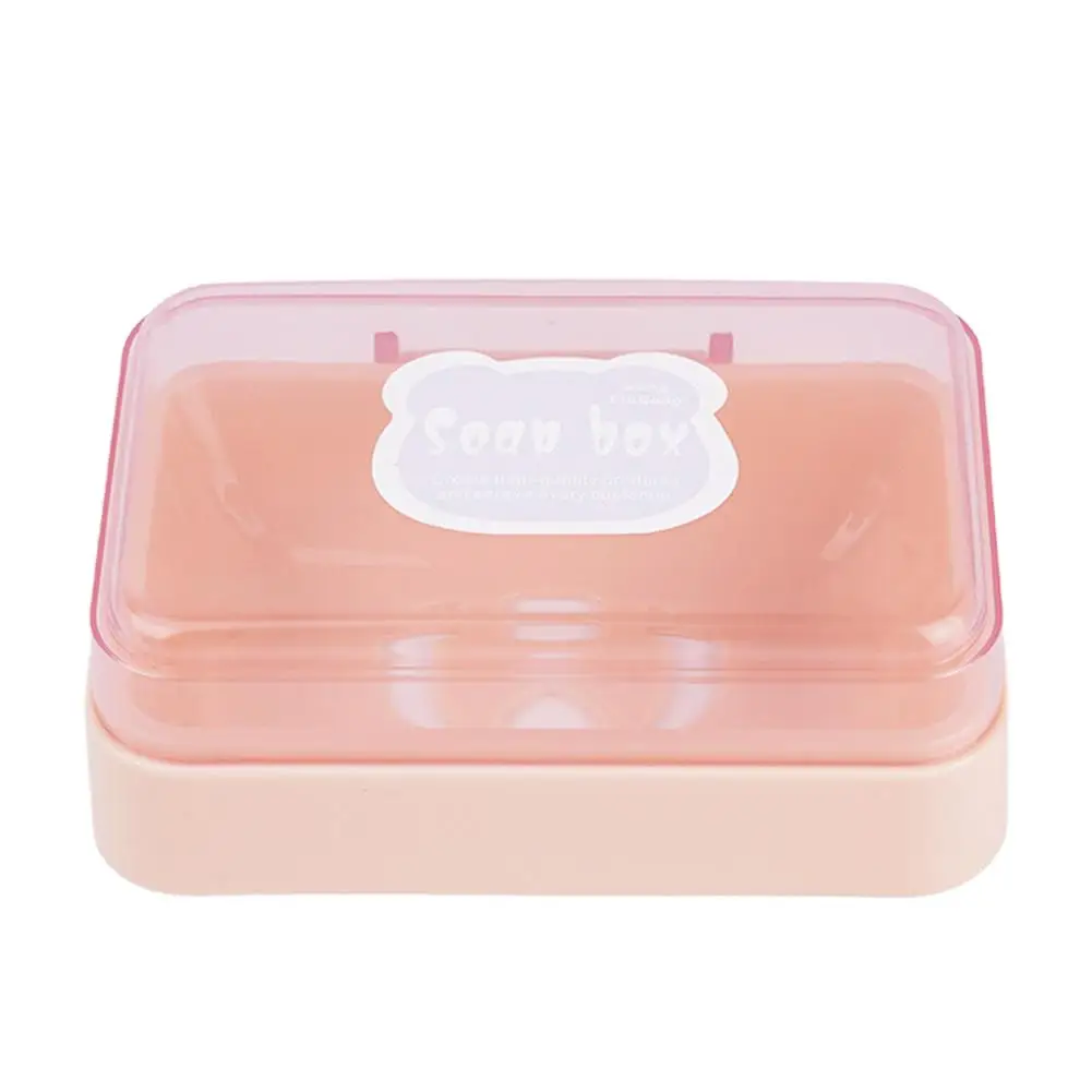 Multifunctional Drain Soap Box with Lid Dustproof Bathroom Soap Dish Travel Portable Soap Tray Soap Container Drain Box