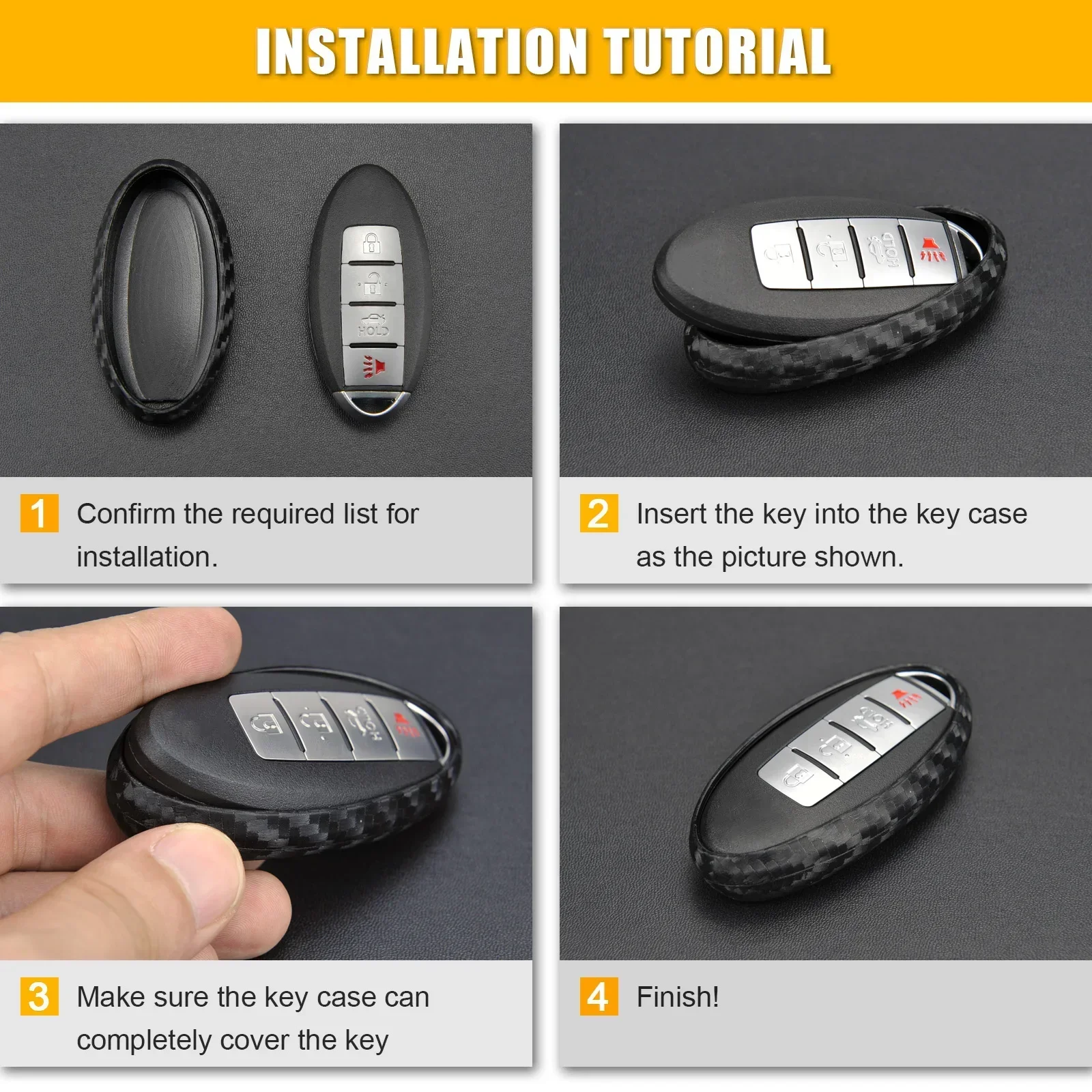 Silicone Carbon Fiber Smart Key Case Cover For Nissan Rogue/X-Trail/Qashqai/Note/Q30/Q50/Q60/Q70/QX50/QX60/QX70/QX80/370Z/Altima