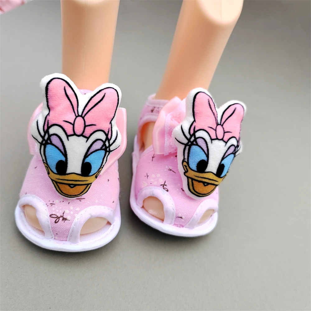 Disney Anime Summer Pink Daisy Duck Newborns Shoes Set Girl Baby Shower Gifts for Friends Non Slip From 0 To 4 Months Toddler