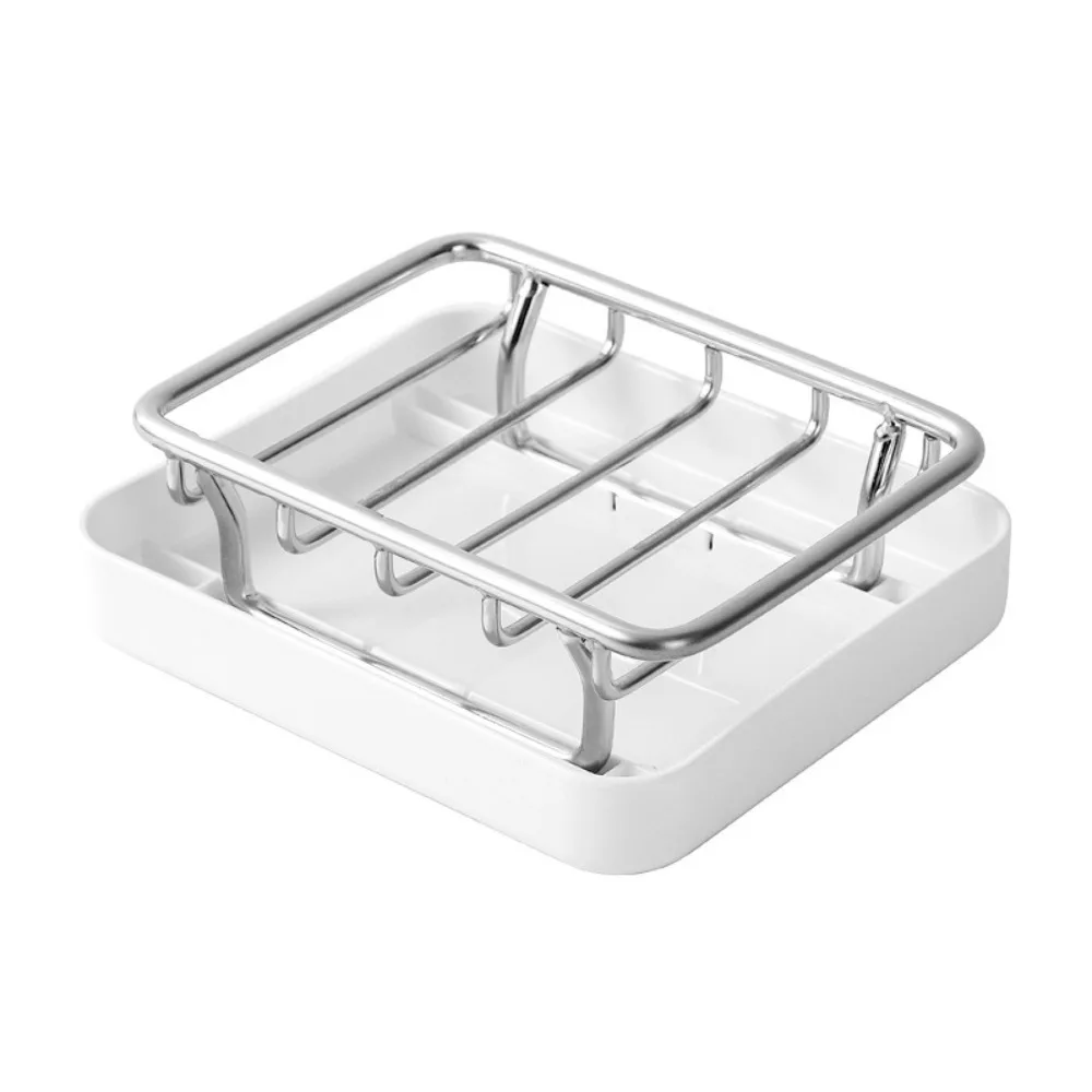 

Durable Japanese Style Double-Layer Soap Box Rustproof Stainless Steel Soap Drain Box Household Soap Storage Box Bathroom