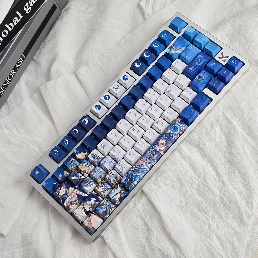 Game Wuthering Waves Iuno PBT 120 Key Caps Cosplay Props Game Keycaps Thermal Sublimation Mechanical Theme Keyboard Accessories