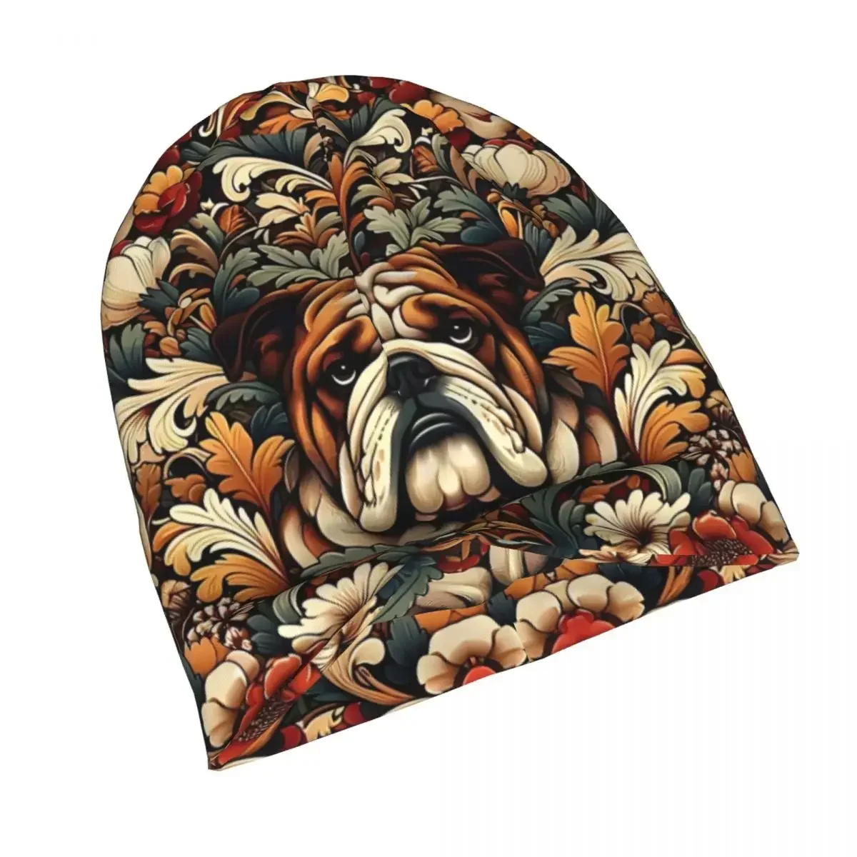 قبعات Bulldog In Floral للجنسين بونيه رفيعة مقاومة للرياح بطبقة مزدوجة للرجال والنساء #4