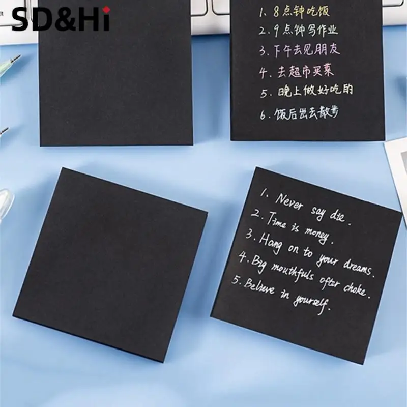 1Sheets 76*76cm Black Color Sticky Notes Self Adhesive Memo Pad Sticky Paper Bookmark Point Gift Card Creative Stationery
