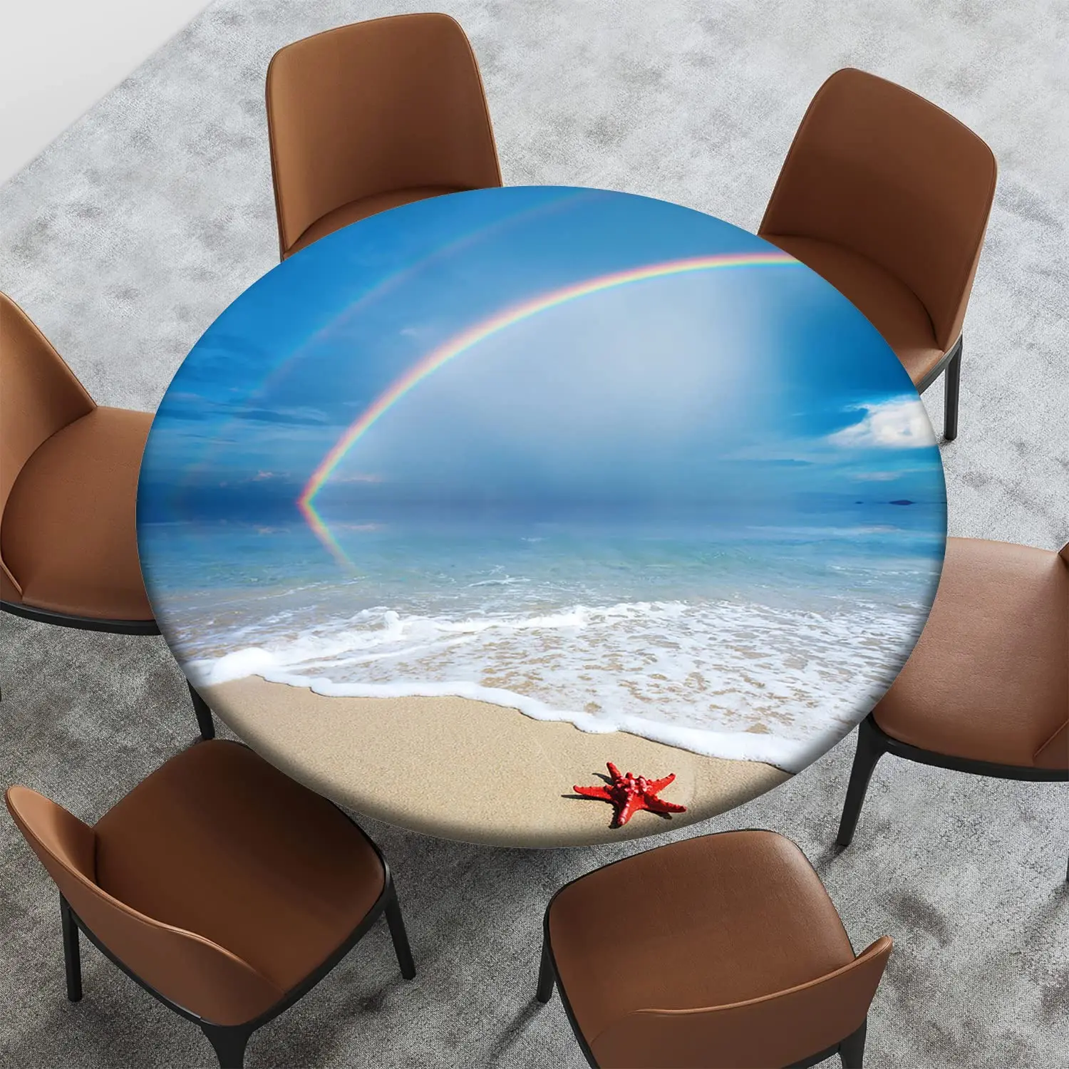 

Водонепроницаемая Натяжная скатерть небесного цвета, чехол для ресторана, кухни, вечеринки, для дома и улицы