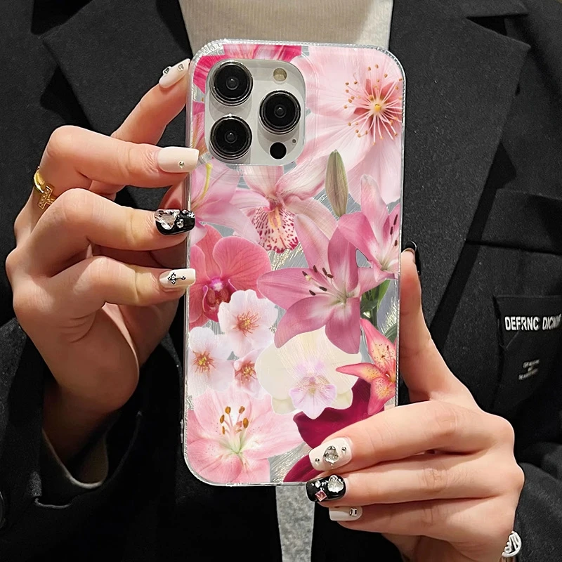 Full Screen of Flowers Pattern Print Case For Realme 14 Pro Plus 5G 14X 13 12 11 10 8i C75 C71 C67 C65 C63 C61 C55 C51S Cover