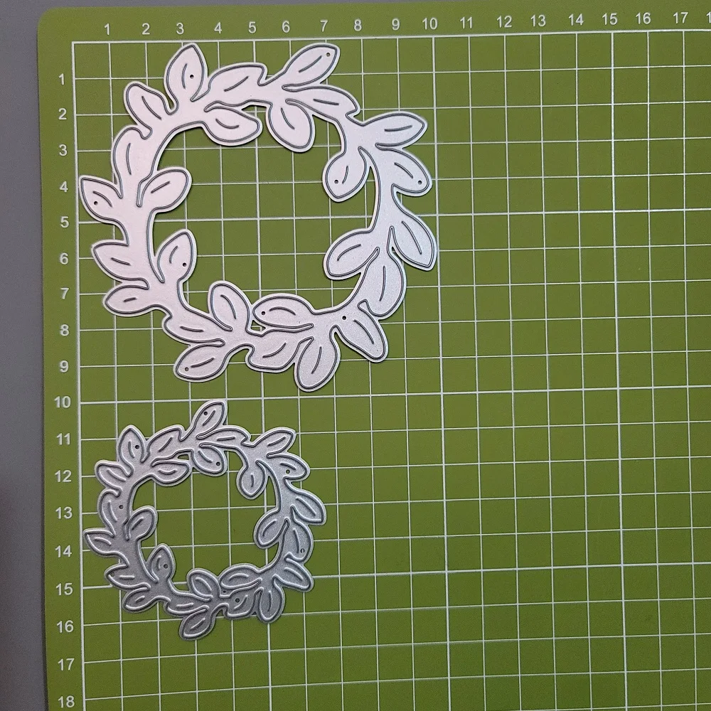 Leaf Frame Metal Cutting Dies Olive branch Scrapbook Embossing Circle Wreath Die Cuts Album DIY Craft Cutting Die 2022 New