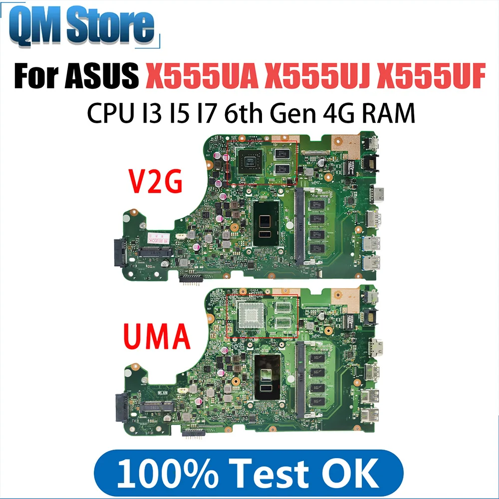 

Laptop Motherboard For ASUS X555UJ X555UF X555UA X555UB A555UJ A555UA A555UB F555UA F555UB F555UJ K555UJ K555UB K555UA DX992U