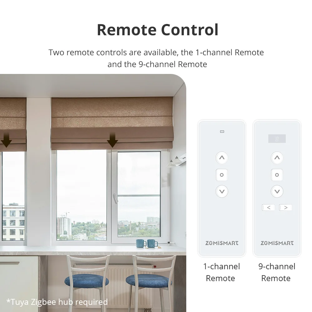 Zemismart Zigbee محرك أعمى يعمل مع Tuya Smart Life لستار الألومنيوم الروماني العمياء على شكل قرص العسل Alexa Google Home Smartthings