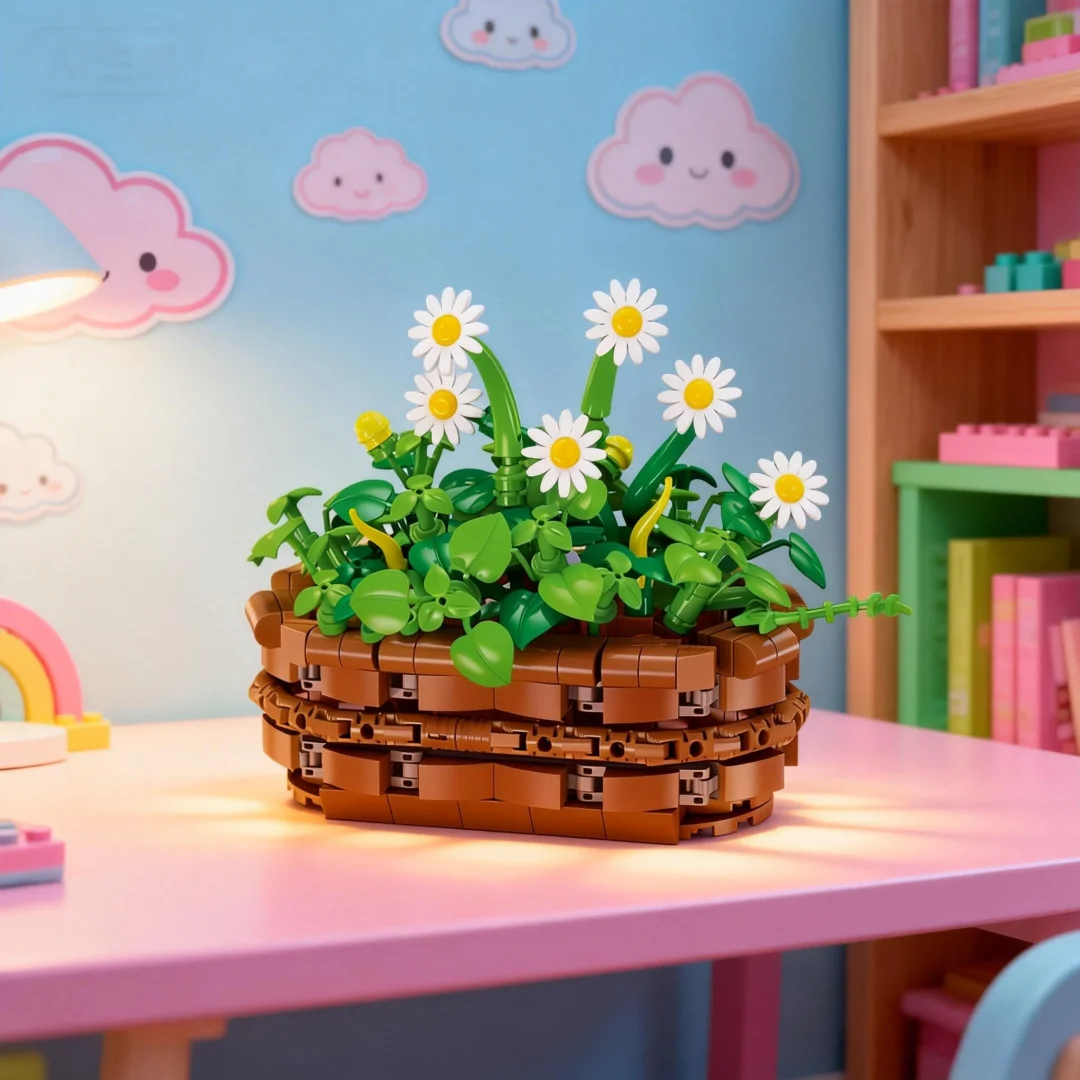 

Конструктор «Цветок в горшке» — любимый подарок для девочек на годовщину, украшение для дома, развивающая игрушка-головоломка для снятия стресса своими руками