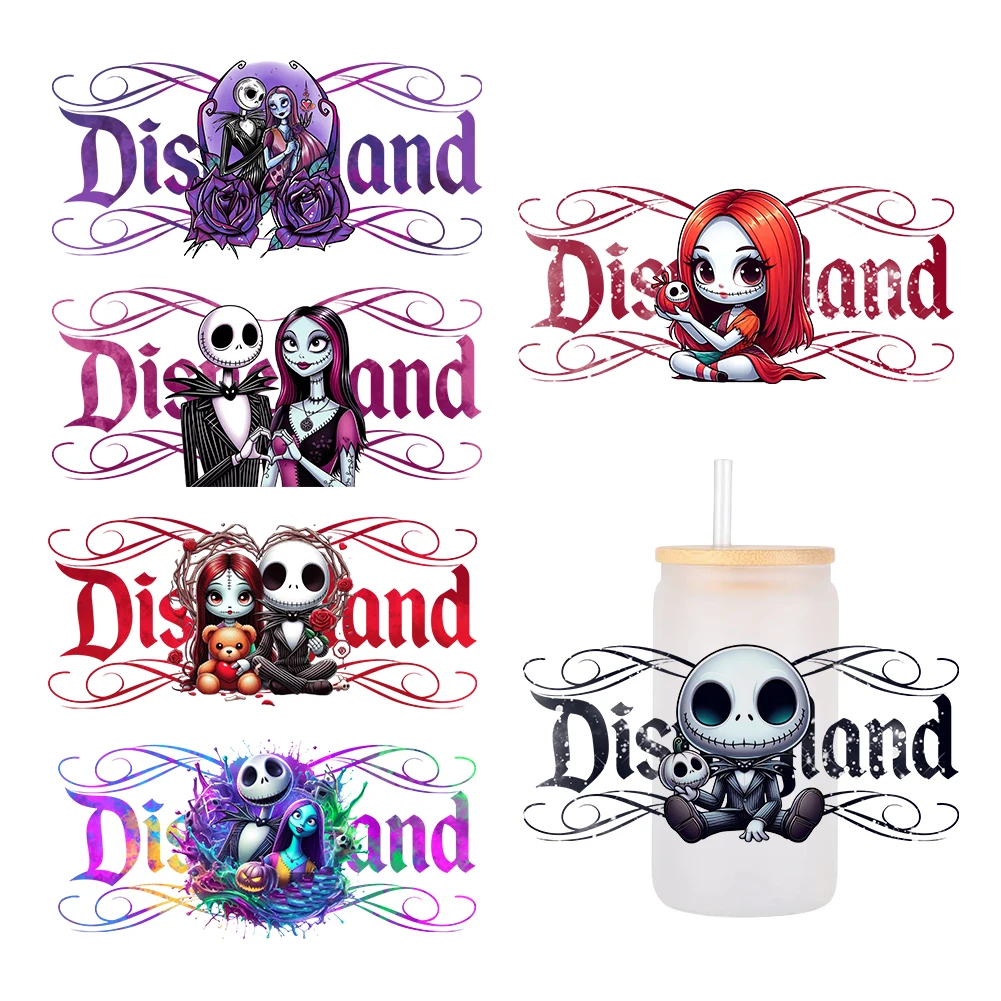 

jack Disneyland The Nightmare Before Christmas For Libbey 16oz Can Glass 3D Waterproof UV DTF Coffee Can Wrap Libbey Glass Wrap