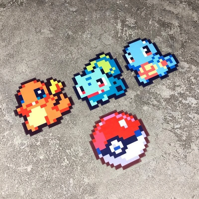 Pokemon Vintage Pixel Car Vinyl Decals Classic Game Pikachu Pokeball Waterproof Stickers Window DIY Vehicle Decor Accessories