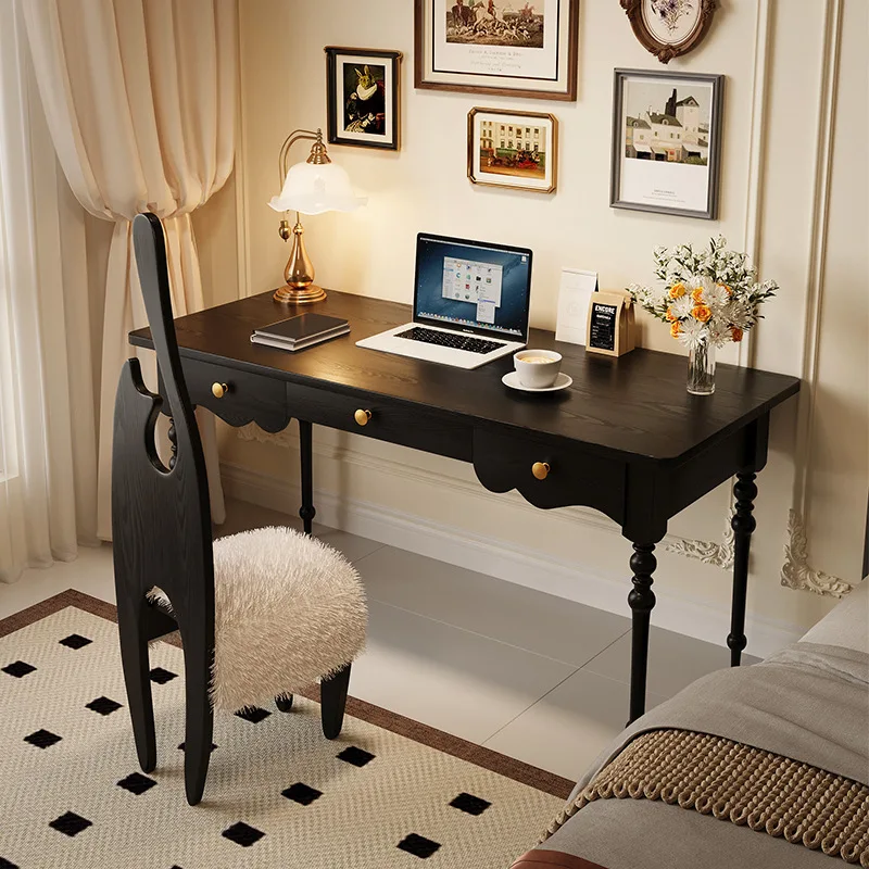 Doppelter Schreibtisch aus Massivholz