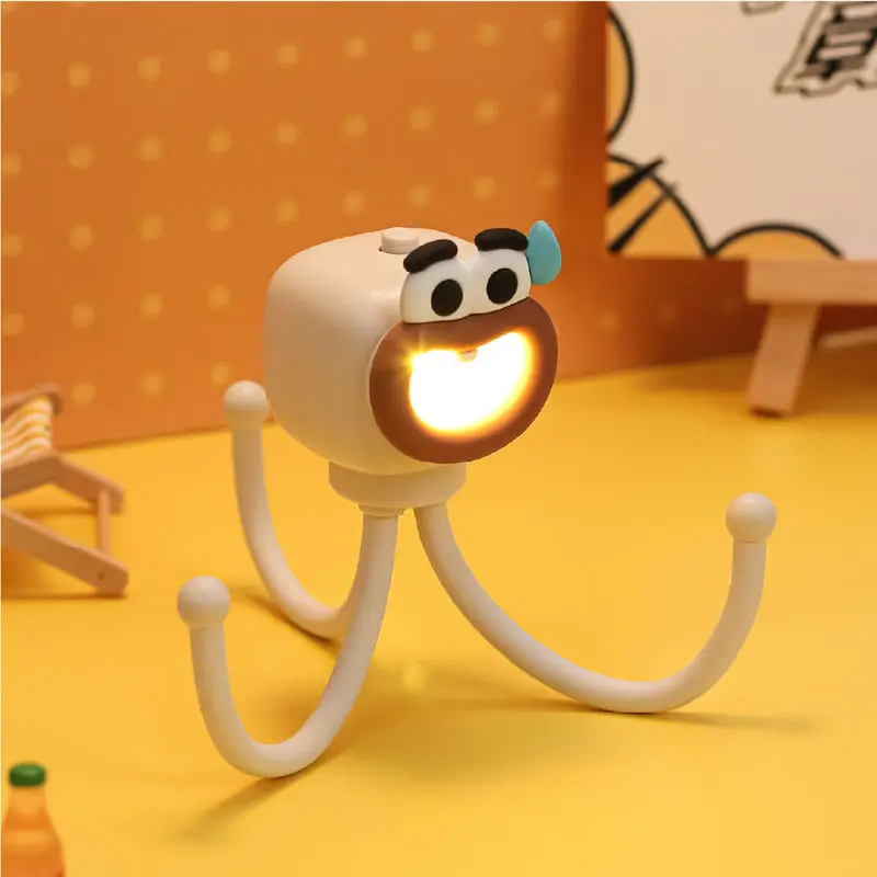 New Internet Celebrity Creative Cute Octopus Bedroom Night Light Girl Funny Phone Stand Desktop Desk Lamp Decoration Birthday