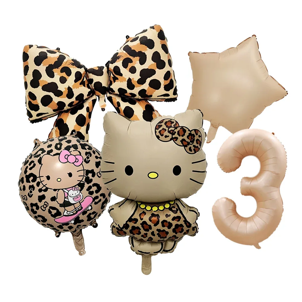 Cartoon Hello Kitty Themen-Tier-Zahlen-Folienballon-Set Kinder Geburtstag Konfetti Party Deko Zubehör Baby-Shower Spielzeug Geschenke – Detail 6
