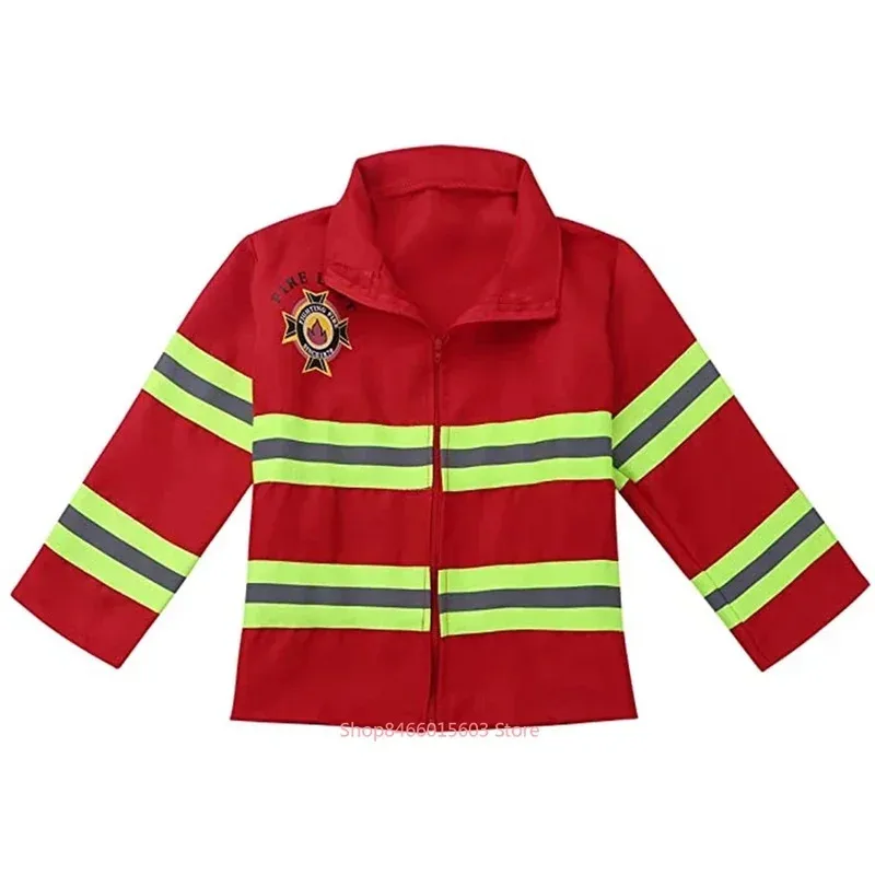 CyHalloween-uniforme de bombero para niños, ropa de trabajo de rol de bombero Sam, traje de Cosplay para niños, disfraz de fiesta, regalo