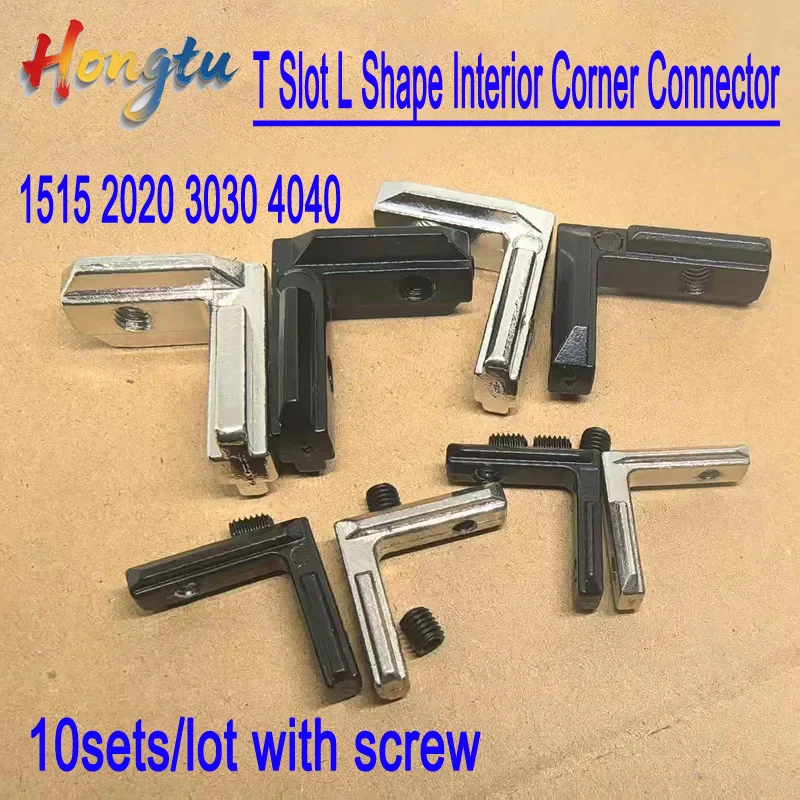 10sets 1515 2020 3030 4040 T Slot Aluminum Angle Bracket L Interior Joint Bracket for 15 20 30 40 Aluminum Extrusion Profile