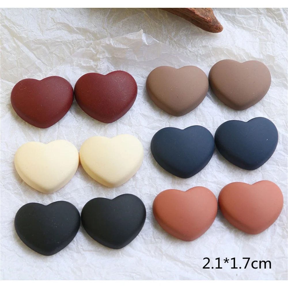 WFFNNKC 10PCS Geometric Round Square Heart Flat Back Resin Cabochon Patch Materials Woman Earrings Hairpin DIY Jewelry Accessory