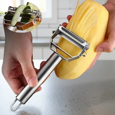 Kitchen Vegetable Peeler Stainless Steel Melon Planer Double-Head Peeler Household Multiple-Function Fruit And Vegetable Peeler