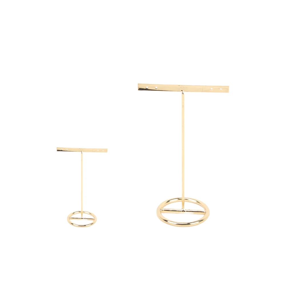 2Pcs Elegant T Shape Earring Stand Stainless Steel Jewelry Display Rack for Studs Hoops Organized Storage Gift Idea