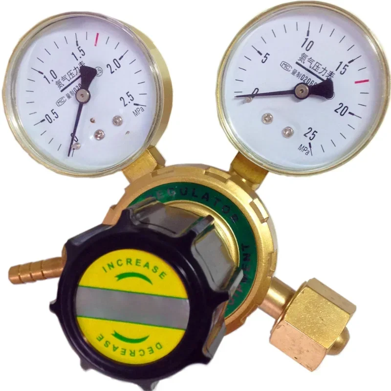 WX-YQD-07 All-copper Nitrogen Pressure Reducer Industrial Gas Gauge Pressure Gauge 25MPA G5/8 Single Stage