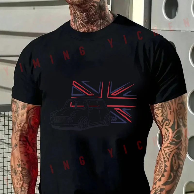Men High Quality Funny Cotton Moto T-shirt Classic Mini Cooper Austin With Great Britain Flag Tshirt Casual O-neck Hip Hop Tees