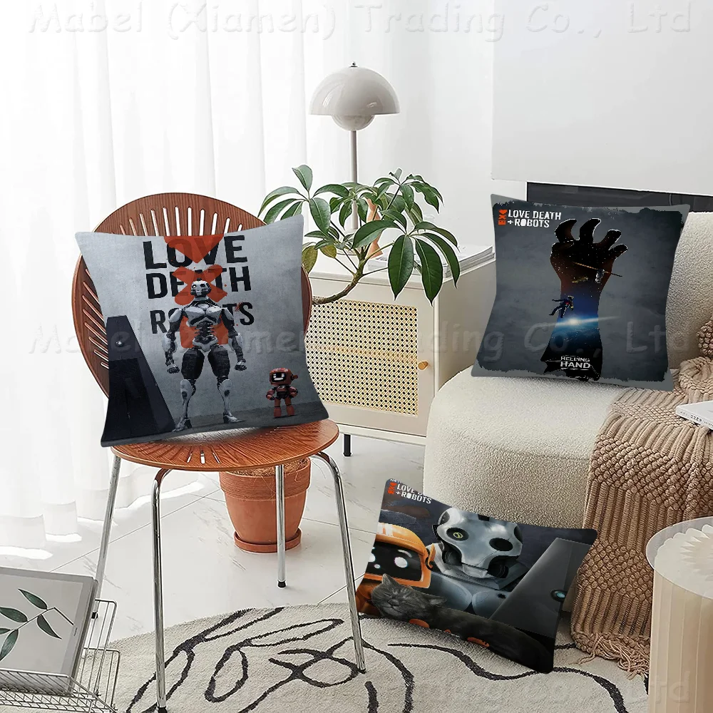 Love Death + Robots Personalized Pillow Dust Cover Bedroom Kids Party Decoration Pillowcase Birthday Children Gift