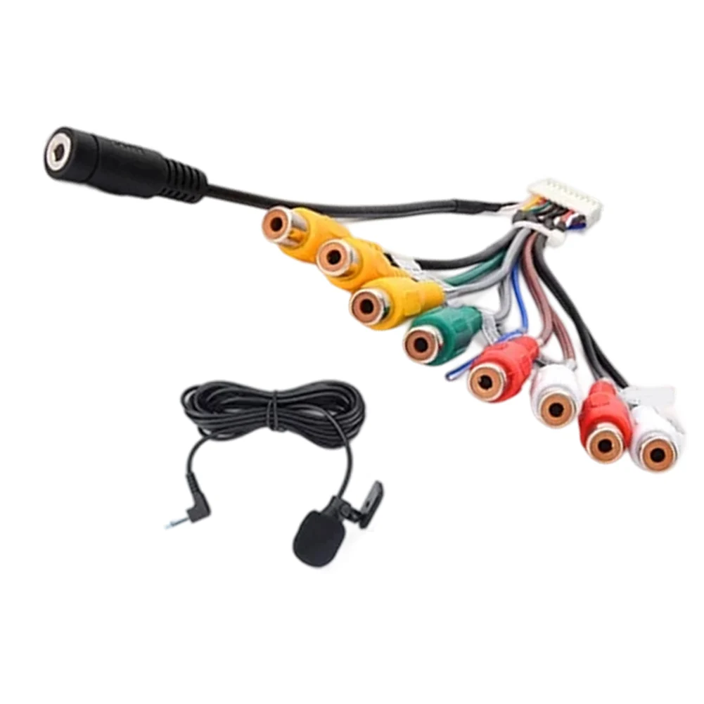 For Car Stereo Aux Adapter with For RCA Output and Built in Microphone for Audio Transmission and Hands Calling