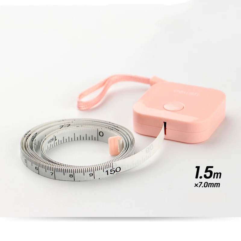 Deli Mini Leather Tape Measure 1.5M Kawaii Ruler Candy Color линейка  Portable Ruler Tapeline Tailor Clothing Stationery Tool
