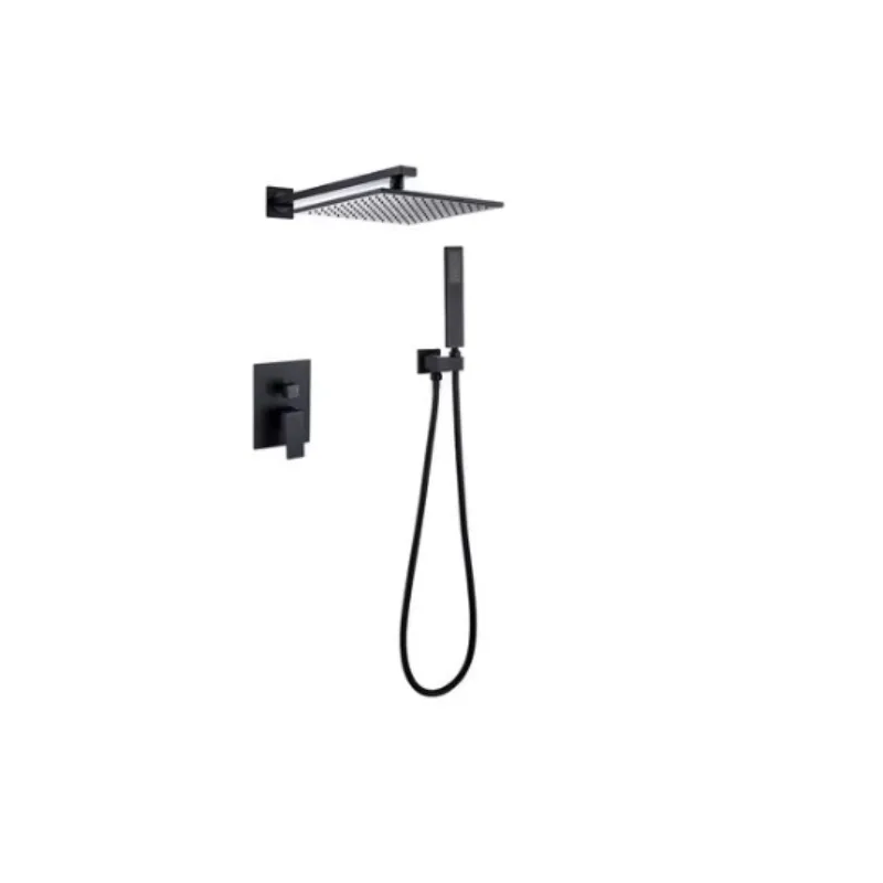 

Modern Square Shower Set 10-12 Inch Overhead Panel High Pressure Spray Ceramic Valve Thermostatic Control Easy Install
