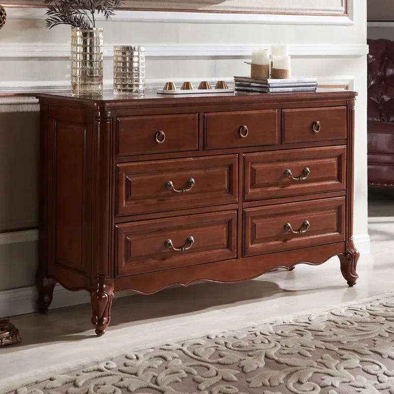 

yj21 American all-solid wood storage, dining side, seven chest of drawers, bedroom, entrance, chest of drawers, living room, vil