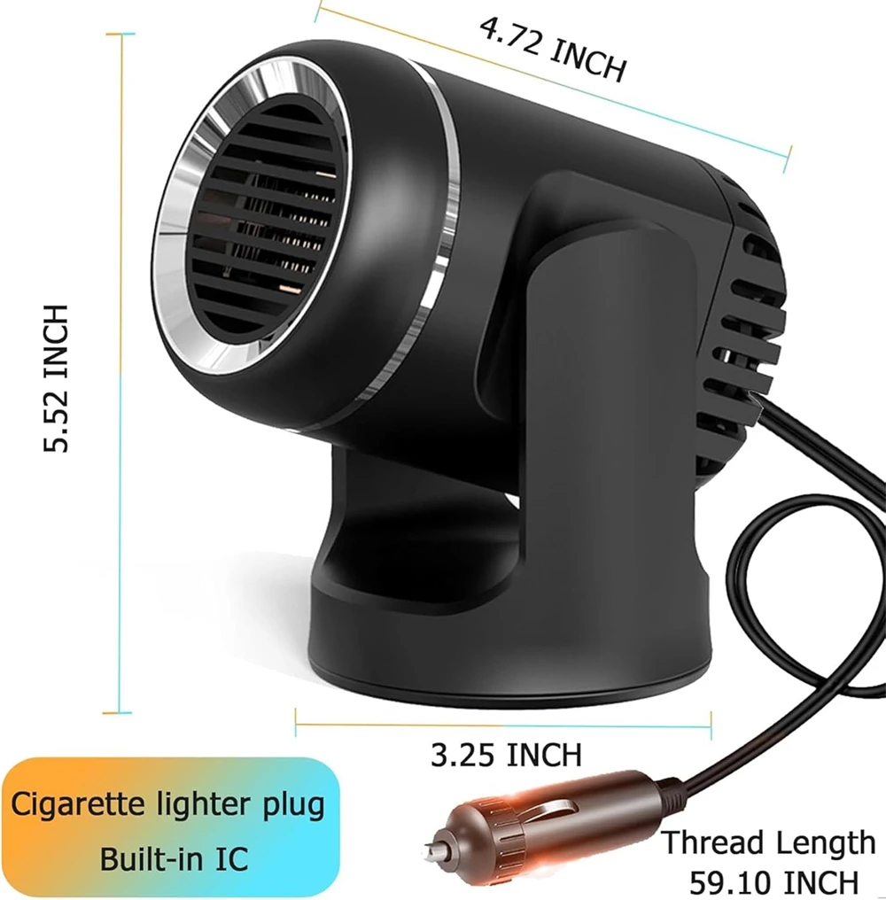 2026 New Upgrade Hot Air Blower Car Heater Fan 12V/24V Low Consumption Electric Interior Heater Heating Portable Fan For Car Win