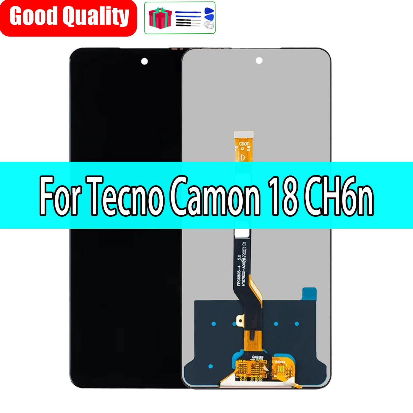 

100% Tested For Tecno Camon 18 CH6n LCD Display Touch Screen Assembly For Tecno Camon 18 LCD Glass Digitizer Replacement