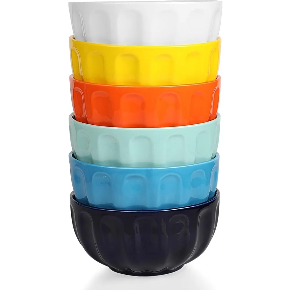 

Керамические миски для супа/зерновой/риса/десерта, 6 предметов, 24 унции, без свинца, можно мыть в посудомоечной машине и в микроволновой печи